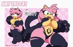 anthro bell bell_collar big_breasts black_body black_fur blush breasts collar cosplay eyelashes female fur green_eyes hair multicolored_body navel navel_piercing piercing pink_body pink_hair solo tail thick_thighs wide_hips omegasunburst capcom darkstalkers sega sonic_the_hedgehog_(series) amy_rose felicia_(darkstalkers) domestic_cat eulipotyphlan felid feline felis hedgehog mammal 2024 hi_res