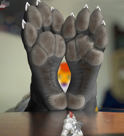 4_toes ambiguous_gender anthro anus backsack balls black_feet black_pawpads black_soles blurred_background bodily_fluids claws countershade_face countershading dirty dirty_claws dirty_feet extreme_size_difference feet feet_together foot_fetish foot_focus foot_on_table foot_shot fur furniture genitals grey_pawpads hair macro micro orange_body orange_fur orange_hair pawpads plantigrade plantigrade_pawpads purple_nose size_difference soles solo sweat sweaty_feet table toes white_balls white_body white_fur xzxzx6 zeki_tilki digital_media_(artwork)