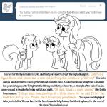 1:1 apple applejack_(mlp) bitterplaguerat clothing cutie_mark dialogue earth_pony english_text equid equine fan_character female food friendship_is_magic fruit group hair hasbro hat headgear headwear horn horse loki_(bitterplaguerat) mammal my_little_pony open_mouth plant pony ponytail smile standing sweetie_belle_(mlp) text