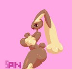 anthro big_breasts big_butt breast_jiggle breasts brown_body butt butt_jiggle featureless_breasts female hopping huge_breasts jiggling long_ears looking_at_viewer nude open_mouth red_eyes solo thick_thighs spinneborg nintendo pokemon generation_4_pokemon lopunny pokemon_(species) animated digital_media_(artwork) hi_res loop pixel_(artwork) pixel_animation short_playtime