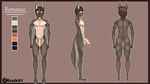 16:9 4k absurd_res anthro balls butt canid canine canis digital_media_(artwork) draik erection fur genitals hair hi_res jackal male mammal model_sheet muscular muscular_anthro nude penis shaded simple_background solo standing tail text widescreen