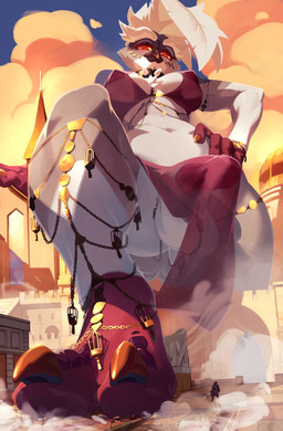 2_toes ambiguous_gender anthro anthro_focus areola balls beak bottomwear bra breasts butt butt_from_the_front cage clothed clothed_anthro clothed_gynomorph clothing cloud collar destroyed_building erection extreme_size_difference eyebrows fantasy feather_hair feathers feet genitals glowing glowing_eyes gold_(metal) gold_jewelry grey_body grey_feathers group gynomorph gynomorph_anthro gynomorph_focus hair hand_on_hip intersex intersex_anthro intersex_focus jewelry kneeling light loincloth looking_at_viewer looking_down looking_down_at_viewer low-angle_view macro macro_anthro macro_focus macro_gynomorph medieval navel nipples on_one_knee penis pink_areola pink_nipples pink_penis pseudo_hair red_eyes shadow silhouette silhouetted_body size_difference skirt sky solo_focus spiked_collar spikes talons thick_eyebrows toes town translucent translucent_clothing underwear white_balls white_body white_feathers white_hair yellow_sclera kerneldecoy joy_(shammy) avian bird owl 2026 absurd_res colored digital_drawing_(artwork) digital_media_(artwork) full-length_portrait hi_res lighting portrait shaded trans_(lore) trans_woman_(lore)