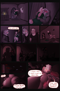 anthro antlers bedroom_eyes big_butt blush bodily_fluids breasts butt butt_grab clothing dialogue drooling female fluffy fluffy_breasts glowing glowing_eyes hand_on_butt horn making_out male male/female narrowed_eyes saliva seductive straddling substance_intoxication text undressing themuffinly muffin_(themuffinly) winnie_(themuffinly) domestic_ferret jackalope lagomorph leporid mammal mustelid musteline rabbit true_musteline weasel comic english_text hi_res