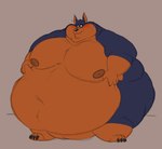 anthro belly big_belly big_butt black_body black_fur blush bodily_fluids brown_body brown_fur butt chubby_cheeks claws double_chin fat_rolls flustered flying_sweatdrops fupa fur holding_belly huge_belly love_handles male moobs morbidly_obese morbidly_obese_anthro morbidly_obese_male navel neck_rolls nipples nude obese obese_anthro obese_male overweight overweight_anthro overweight_male smile solo standing sweat sweatdrop thick_thighs toe_claws wide_hips rollytiger gunther_(danny-mac-quazy) canid canine canis dobermann domestic_dog mammal pinscher hi_res