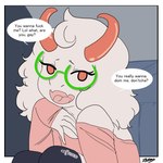 anthro eyewear femboy flirting glasses horn looking_at_viewer male open_mouth profanity solo teasing teasing_viewer text inuyuru deltarune undertale_(series) ralsei bovid caprine goat mammal 1:1 2021 absurd_res digital_media_(artwork) english_text hi_res