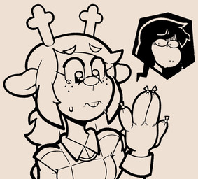 4_fingers anthro antlers bodily_fluids buckteeth checkered checkered_clothing checkered_sweater checkered_topwear clothing collared_shirt crying cuffs_(clothing) duo eyebrows eyelashes female fingers food food_fingers freckled_face freckles horn joke_art looking_at_hand looking_at_own_hand looking_at_self meat pattern_clothing pattern_sweater pattern_topwear sad sausage sausage_fingers scene_reference shirt shitpost solo_focus speech_bubble sweat sweater tears teeth topwear unusual_fingers unusual_hands worried conditional_dnp thehenwithatie deltarune undertale_(series) noelle_holiday susie_(deltarune) deer food_creature mammal new_world_deer reindeer reptile scalie 2026 line_art meme