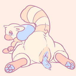ambiguous_gender big_clitoris blue_genitals blue_hair butt clitoris fur genitals hair hole_(anatomy) markings monobutt paws penis presenting ring_(marking) ringed_tail solo striped_markings striped_tail stripes tail tail_markings vulva claustrophile mythology uvie dragon furred_dragon furred_scalie mythological_creature mythological_scalie scalie sun_dragon 1:1 hi_res
