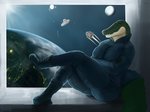 anthro clothing female solo space doctordj olivia_(doctordj) alligator alligatorid crocodilian reptile scalie 4:3 absurd_res hi_res