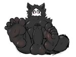 5_toes anthro balls blush erection feet foot_fetish foot_focus foreskin genitals humanoid_feet male nipples penis plantigrade presenting solo spread_legs spreading toes thiccturtles changed_(video_game) puro_(changed) canid canine goo_creature mammal hi_res