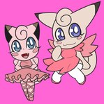 2020 :3 anthro anthrofied arms_bent ballerina ballet belt bent_arm bent_leg bent_legs big_eyes black_ear_tips black_inner_ear blue_eyes blush blush_stickers bottomwear breasts brown_ear_tips chibi clefable clefairy closed_smile clothed clothing curled_hair curled_tail cute_fangs dance_shoes dancewear digital_media_(artwork) dress duo evolutionary_family extended_arm eyelashes featureless_feet featureless_hands featureless_limbs feet female floating footwear frilly frilly_clothing frilly_dress generation_1_pokemon hair hand_on_cheek hands_behind_back hands_on_hips head_tuft hi_res legs_together legwear looking_at_viewer looking_away mammal medium_breasts mouth_closed multicolored_ears mythrica nintendo noseless open_mouth open_smile pink_background pink_belt pink_blush pink_body pink_cheeks pink_clothing pink_dress pink_footwear pink_ribbon pink_sash pink_shoes pink_tongue pink_tuft pink_tutu pink_wings pointe_shoes pokemon pokemon_(species) pokemorph prick_ears purple_eyes red_clothing red_footwear red_shoes ribbons sash shoes simple_background skirt sleeveless sleeveless_dress small_breasts smile smiling_at_viewer socks standing tail tan_body tan_tuft thigh_highs thigh_socks tongue triangle_mouth tuft tutu two_tone_ears white_clothing white_footwear white_socks wings