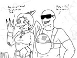 amusement_park anthro bald dialogue duo egg eyewear female humor male male/female romantic romantic_couple sunglasses text ponyquarantine cavemanon_studios goodbye_volcano_high snoot_game anon_(snoot_game) fang_(gvh) human mammal prehistoric_species pterodactylus pterosaur reptile scalie 4:3 english_text hi_res monochrome parent_(lore)