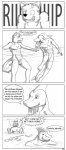 angry animal_genitalia anthro assisted_exposure balls beach canid canine canis casual_nudity clothing comic dialogue digital_drawing_(artwork) digital_media_(artwork) domestic_dog duo embarrassed english_text fish flaccid forsen fully_sheathed genitals greyscale hi_res humiliation male mammal marine monochrome nervous nude obeke outside penis seaside shark sharp_teeth sheath tail teeth text torn_clothing undressing