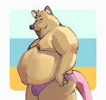 anthro belly big_belly clothing male moobs nipples overweight overweight_male simple_background solo speedo swimwear bear_orb brok_the_investigator cowcat_games guard_(brok_the_investigator) mammal murid murine rat rodent 2025