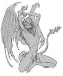 facial_piercing female flat_chested hair nose_piercing nose_ring piercing ring_piercing septum_piercing septum_ring skinny solo tail wings scuotivento deadlock valve ivy_(deadlock) gargoyle humanoid hi_res monochrome