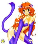 animal_ears bent_over breasts cat_ears cat_tail female fur hair hands_on_knees long_hair looking_at_viewer nina_(words_worth) nude orange_eyes orange_hair plain_background purple_fur raised_tail smile solo white_background words_worth ziemospendric
Rating: Questionable
Score: 5
User: edidaf
Date: September 08, 2013