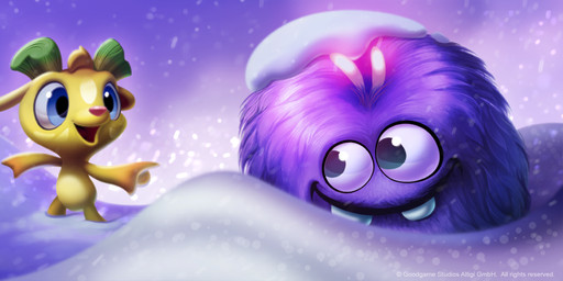 3_fingers ambiguous_gender antennae_(anatomy) anthro blue_eyes buckteeth facial_markings fingers fur gesture green_horn hand_gesture head_markings head_tuft horn long_ears lopped_ears male markings pointing pointing_at_another purple_body smile snow snowing stump_horn teeth tuft yellow_body eric_reimer_(artist) a_little_lost_(goodgame) goodgame_studios sparky_(a_little_lost) domestic_rabbit lagomorph leporid little_(species) loopy_(species) lop_rabbit mammal oryctolagus rabbit digital_media_(artwork)