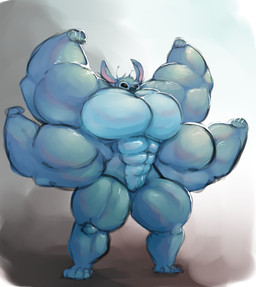 4_arms 4_toes abs anthro biceps big_muscles big_pecs biped black_eyes blue_body blue_fur blue_nose body_size_growth featureless_chest featureless_crotch feet flexing fur growth head_tuft huge_muscles huge_pecs hyper hyper_muscles hyper_pecs male multi_arm multi_limb muscle_growth muscular pecs size_transformation solo thick_thighs toes transformation tuft silentsnipermoru disney lilo_and_stitch stitch_(lilo_and_stitch) alien experiment_(lilo_and_stitch) 2023 hi_res