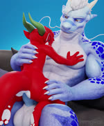 anal anal_penetration anthro anthro_on_anthro anthro_penetrated anthro_penetrating anthro_penetrating_anthro balls barbel_(anatomy) big_balls big_penis black_claws blue_body blue_penis blue_scales chest_grab claws duo erection eyes_closed finger_claws flesh_whiskers from_front_position furniture genitals green_horn hair horn kneeling larger_anthro larger_male leg_grab male male/male male_on_bottom male_on_top male_penetrated male_penetrating male_penetrating_male mastery_position nipple_fetish nipple_play nipple_suck on_bottom on_lap on_sofa on_top pawpads penetration penis pupils red_eyes scales sex sitting size_difference smaller_anthro smaller_male smaller_on_top smaller_penetrated sofa sucking thigh_grab tight_fit toe_claws white_body white_claws white_hair white_pawpads white_pupils white_scales young connivingrat mythology dragon eastern_dragon kobold mythological_creature mythological_scalie scalie 2024 3d_(artwork) 3d_animation animated digital_media_(artwork) hi_res loop no_sound short_playtime webm adult_(lore)