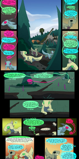 day dialogue fantasy female feral forest male plant ruins seattle text tree thepatchedragon dragonscape mythology logan_(thepatchedragon) maria_(thepatchedragon) sarah_(thepatchedragon) dinosaur dragon drekir mythological_creature mythological_scalie prehistoric_species reptile saurischian scalie theropod absurd_res comic english_text hi_res