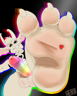 3_toes anthro balls claws duo feet foot_fetish foot_focus foot_play genitals humanoid_genitalia humanoid_penis low-angle_view male multicolored_penis nude penis rainbow_penis soles stomping stuck_to_foot toe_claws toes trampling underfoot upside_down_penis randytheartdog undertale undertale_(series) asriel_dreemurr_(god_form) soul_(undertale) hi_res