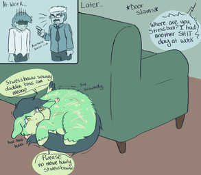 1_missing_limb abuse abused ambiguous_feral ambiguous_gender angry baby_talk blood bodily_fluids bruised bruised_eye clothed clothed_human clothing crying dialogue feral fur furniture green_body green_eyes green_fur green_hair green_hooves green_tail hair hiding hooves imminent_violence inside male male_human missing_arm missing_wing offscreen_character scar scared shaking sofa speech_bubble tail tears text trembling wings wounded cyanideskettis fluffy_pony mythology equid equine fluffy_pony_(species) human mammal mythological_creature mythological_equine pegasus 2026 digital_media_(artwork) english_description english_text hi_res