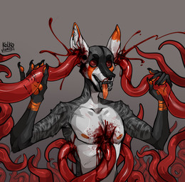 anthro blood bodily_fluids brain death ear_penetration ear_piercing gore gore_focus hypnosis male masturbation mind_control organs penetration piercing skullfuck solo tentacles tongue xenophilia kolkolukija canid canine mammal hi_res