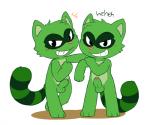 anthro balls brother_(lore) brothers_(lore) duo erection foreskin fur genitals green_body green_fur happy_tree_friends lifty_(htf) male male/male mammal oob penis procyonid raccoon shifty_(htf) sibling_(lore)