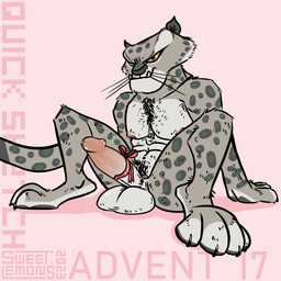 4_toes accessory anthro balls bedroom_eyes big_balls big_penis black_hair bodily_fluids body_hair bow_accessory bow_ribbon brown_nose cheek_tuft chest_hair chest_tuft christmas_clothing christmas_decorations christmas_ornament christmas_present circumcised claws clothing cum cum_drip cum_on_face cum_on_ground cum_string dripping erection facial_tuft fangs feet festive fingers fluffy foot_focus fur fur_markings genital_fluids genitals gift gift_wrapped green_body green_fur grey_body grey_fur grey_pawpads hair hairy hands_behind_back highlights_(coloring) holidays humanoid_genitalia humanoid_penis inner_ear_fluff leaking_cum leaking_precum long_tail looking_at_viewer male markings multicolored_body multicolored_fur muscular muscular_anthro muscular_male narrowed_eyes nipples nude ornament pawpads paws penis pink_background precum precum_drip precum_on_ground precum_on_penis precum_string pubes seductive shadow simple_background simple_coloring sitting sitting_on_ground small_ears smile snout solo spots spotted_markings spread_legs spreading tail teasing teeth thick_neck thick_thighs toes tuft two_tone_body two_tone_fur two_tone_tail whisker_markings whisker_spots whiskers yellow_eyes sweet.lemons christmas dreamworks kung_fu_panda tai_lung_(kung_fu_panda) felid leopard mammal pantherine snow_leopard 1:1 2023 digital_drawing_(artwork) digital_media_(artwork) digital_painting_(artwork) hi_res painting_(artwork) shaded signature simple_shading