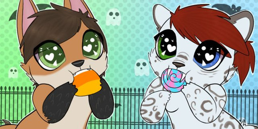 anthro candy candy_corn chibi dessert duo female food gloves_(marking) green_eyes hair heart_pupils heterochromia lollipop male markings nom red_hair unknown_artist mythology jason_ijaat_(jason118) katherine_(jason118) canid canine dragon felid fennec_fox fox hybrid mammal mythological_creature mythological_scalie pantherine prehistoric_species saber-toothed_tiger scalie snow_leopard true_fox 2:1