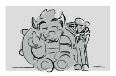 2_horns 4_fingers 4_toes 5_fingers anthro black_collar black_eyebrows black_facial_hair black_mustache border clothed clothed_human clothed_male clothing collar directional_arrow dot_eyes duo eyebrows eyes_closed facial_hair feet fingers fully_clothed fully_clothed_human fully_clothed_male gloves grey_background grey_clothing grey_facial_hair grey_gloves grey_hair grey_handwear grey_hat grey_headwear grey_horn grey_mustache grey_overalls grey_shell grey_shirt grey_spikes grey_tail grey_topwear hair handwear hat head_tilt headgear headwear heart_symbol horn larger_anthro larger_male looking_down male male/male male_human mustache one_eye_closed open_mouth open_smile overalls profanity sharp_teeth shell shirt simple_background simple_eyes singing sitting size_difference smaller_human smaller_male smile sparkles spiked_collar spiked_shell spiked_tail spikes spikes_(anatomy) standing tail teeth text thick_eyebrows toes topwear white_border wink winking_at_another gustygardns blake_roman_(va) keith_david_(va) hazbin_hotel hellaverse mario_bros nintendo bowser luigi human koopa mammal scalie 2024 animated artist_name digital_media_(artwork) english_audio english_description english_text hi_res short_playtime sound unfinished video