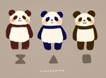 anthro biped black_body blue_body blush group open_mouth simple_background smile white_body araru bear giant_panda mammal 2024 hi_res