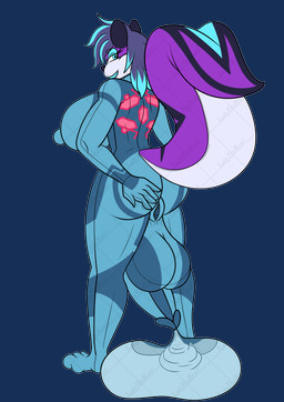 anthro balls big_balls big_breasts big_butt big_penis bodily_fluids breasts butt clitoris clothed clothing condom condom_suit cum erection filled_condom fur genital_fluids genitals gynomorph hand_on_butt herm huge_balls huge_breasts huge_penis hyper hyper_balls hyper_genitalia hyper_penis intersex latex latex_clothing latex_skinsuit lips looking_at_viewer looking_back nipples penis presenting sexual_barrier_device skinsuit smile solo spread_butt spread_vulva spreading tail thick_lips thick_thighs tight_clothing vulva wearing_condom zero_suit ladyfoxheart metroid nintendo mable_the_skunk mammal mephitid skunk absurd_res alpha_channel hi_res