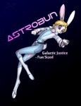 anthro blonde_hair bodysuit clothing female flat_chested fur gun hair purple_eyes ranged_weapon scut_tail short_hair short_tail skinsuit solo spacesuit tail tight_clothing weapon white_body white_fur mancoin foxyverse astrobun lagomorph leporid mammal rabbit resheem alpha_channel hi_res