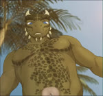 anthro bite biting_lip blinking blue_eyes bodily_fluids breathing cheek_spikes chin_spikes depth_of_field dripping erection facial_spikes foreskin genital_fluids genitals horn humanoid_genitalia humanoid_penis looking_at_viewer low-angle_view male muscular muscular_male navel nude outside palm_tree partially_retracted_foreskin penis penis_towards_viewer plant precum precum_drip precum_string presenting presenting_penis snaggle_tooth solo spikes spikes_(anatomy) teeth throbbing throbbing_penis tree urethra worm's-eye_view archshen microsoft the_elder_scrolls shen_(archshen) argonian lizard reptile scalie 2d_animation animated loop motion_tweening no_sound short_playtime webm