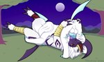 69_position anus artist balls butt butt_grab claws duo fellatio female female_on_bottom female_penetrated feral feral_on_feral forest forest_background fur furry_balls genitals grass hand_on_butt horn knot knotted_penis male male/female male_on_top male_penetrating male_penetrating_female markings moon nature nature_background night on_bottom on_top one_eye_closed oral outside_sex paws penetration penile penis plant purple_body raised_leg sex sky star starry_sky stretched_anus tail tattoo tongue tongue_out tree white_body white_fur wince hokufunk nintendo pokemon galdra_the_absol absol generation_3_pokemon pokemon_(species) hi_res
