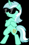 crossed_arms cutie_mark eyewear female feral fur green_body green_fur hair horn long_hair multicolored_hair open_mouth simple_background solo sunglasses transparent_background two_tone_hair white_hair mysteriouskaos_(artist) friendship_is_magic hasbro my_little_pony mythology lyra_heartstrings_(mlp) equid equine mammal mythological_creature mythological_equine unicorn absurd_res alpha_channel hi_res