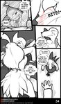 2020 ambiguous_penetration anthro big_breasts bite black_and_white blood bodily_fluids breasts clothed clothing coat comic decidueye dialogue english_text eyes_closed feathers female feral fluffy gallade generation_4_pokemon generation_7_pokemon hair hi_res insane long_hair magnus_(pasc) male male/female matemi monochrome necktie nintendo penetration pokemon pokemon_(species) profanity salandit shirt sir_gallade suit sweat text topwear trenchcoat yandere