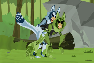 3_toes blue_body blue_fur brown_hair clothing costume duo feet fur fursuit grass green_body green_fur hair humanoid_pointy_ears log long_tail male male/male plant pointy_ears rock smile tail teeth toes tongue tongue_out tree what wood pbs wild_kratts chris_kratt martin_kratt canid canine canis human humanoid mammal wolf animated hi_res loop slideshow brother_(lore) brothers_(lore) incest_(lore) sibling_(lore)