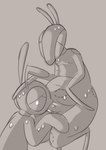 anthro bite_mark bite_marks_all_over bodily_fluids collar duo fellatio male male/male oral oral_penetration penetration penile saliva selfcest sex square_crossover sweat tongue tongue_out hhbrother manny_(hhbrother) arthropod insect mantis monochrome sketch