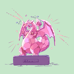 ambiguous_gender bodily_fluids claws crying crystal feral fire flaming_tail horn implied_transformation membrane_(anatomy) membranous_wings name_plate open_mouth pedestal sculpture simple_background solo statue statufication tail tears wings kareha_21909 mythology nintendo pokemon charizard dragon generation_1_pokemon mythological_creature mythological_scalie pokemon_(species) scalie 1:1 hi_res