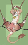 anus blue_eyes blush bodily_fluids cowbell female fur genitals lactating machine milk milking_machine tan_body tan_fur teats transformation udder_lactation udder_milking udders vulva symrea mammal mustelid otter 5:8 hi_res