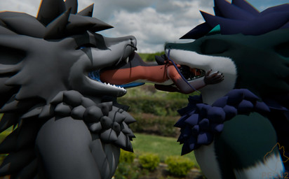 anthro bodily_fluids body_in_mouth eyes_closed group looking_pleasured macro male micro oral_vore saliva saliva_string size_difference trio vore peq42 sweetwater_(sweetwater112) regalfin 3d_(artwork) absurd_res digital_media_(artwork) hi_res