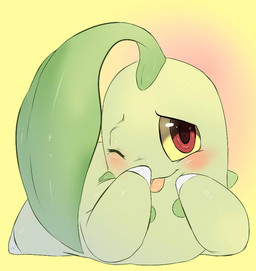 ambiguous_gender blush chikorita cute flora_fauna nintendo one_eye_closed plant pokémon red_eyes solo tartii tongue tongue_out video_games yellow_sclera
Rating: Safe
Score: 9
User: DeltaFlame
Date: February 22, 2015 ambiguous_gender blush chikorita cute flora_fauna nintendo one_eye_closed plant pokémon red_eyes solo tartii tongue tongue_out video_games yellow_sclera
Rating: Safe
Score: 9
User: DeltaFlame
Date: February 22, 2015
