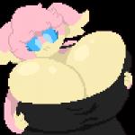 anthro big_breasts blinking breasts clothed clothing female hair huge_breasts simple_background solo transparent_background dewbber nintendo pokemon quote_the_audino audino generation_5_pokemon pokemon_(species) 1:1 alpha_channel animated digital_media_(artwork) loop low_res pixel_(artwork) pixel_animation short_playtime