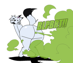 anthro big_butt butt fart fart_cloud fart_fetish leaning leaning_forward looking_at_viewer male male/male raised_tail smile smiling_at_viewer solo standing tail funkman taluna canid canine fox mammal absurd_res hi_res