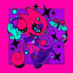 ambiguous_gender anthro clothing red_body red_skin shirt solo topwear chocovania animal_crossing nintendo flick_(animal_crossing) chameleon lizard reptile scalie 1:1 2020 colorful_theme hi_res pink_theme