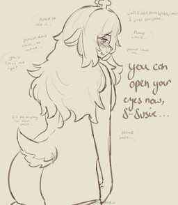 adolescent anthro antlers bent_over big_butt blush blush_lines bodily_fluids bottomwear butt butt_focus clothing deer_ears dialogue dirty_talk embarrassed eyebrow_through_hair eyebrows female freckles hair heart_eyes heart_symbol horn long_hair looking_at_viewer mentioned_character nervous nervous_smile nervous_sweat nude nude_female rear_view scut_tail short_tail skirt smile smiling_at_viewer solo sweat sweatdrop tail talking_to_another talking_to_viewer text thought_bubble translucent translucent_hair undressing young ramenkiu deltarune undertale_(series) noelle_holiday deer mammal 2026 digital_media_(artwork) english_text monochrome signature
