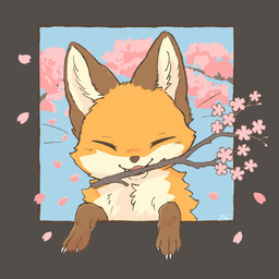 ambiguous_gender brown_body brown_fur cherry_blossom claws eyes_closed fangs feral flower fruit_tree fur multicolored_body orange_body orange_fur plant prunus_(flower) solo teeth tree white_body white_fur fusau canid canine fox mammal 1:1 2025 absurd_res hi_res
