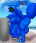 3_toes 4_fingers anthro anthro_pred beach big_breasts big_feet blue_body blue_eyes blue_fur blue_hair breasts claws cybernetics fatal_vore feet female female_pred fingers fluffy fur gynomorph hair hyper intersex intersex_pred long_tail machine mass_vore nude onomatopoeia protogen_visor solo sound_effects tail text toes unwilling_prey vore yellow_eyes sokoyo_owo starry_(sokoyo_owo) animal_humanoid canid canine cyborg humanoid mammal mammal_humanoid protogen digital_media_(artwork) hi_res