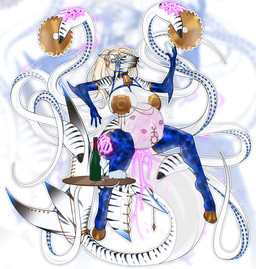 animal_print anthro back_tentacles big_breasts bodily_fluids breasts chaos_undivided cheese clothing colored_cum container cow_print cowbell cum cup dairy_products drinking_glass ear_piercing electricity facial_piercing female fetal_movement food furgonomics furry-specific_piercing genital_fluids glass glass_container glass_cup glowing glowing_markings gold_(metal) gold_jewelry gold_piercing hair harness hooves huge_breasts jewelry kiss_mark_on_belly markings nipple_plugs nose_piercing piercing pink_cum platinum_blonde plug_(sex_toy) pregnant sawblade sex_toy simple_background sitting_on_tail slaanesh_mark slaaneshi_symbol smile solo standing_on_tail stripes tail teeth tentacles thick_collar thick_thighs unusual_bodily_fluids unusual_cum unusual_genital_fluids wine_bottle wine_glass noizen cleopatra_la_jauge cephalopod coleoid fish hybrid marine mollusk shark thei'mare absurd_res digital_media_(artwork) hi_res